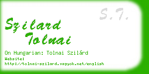 szilard tolnai business card
